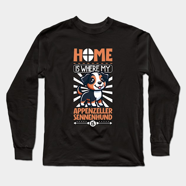 Home is with my Appenzeller Sennenhund Long Sleeve T-Shirt by Modern Medieval Design